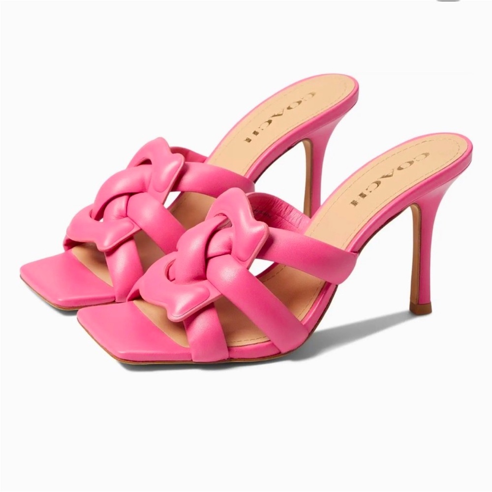 Pink Coach Heeled Sandals